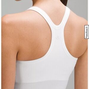 Lululemon Ebb to street white tank size 8